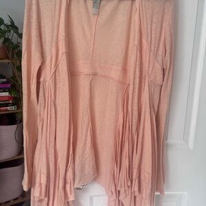 Free People Peach flowy cardigan